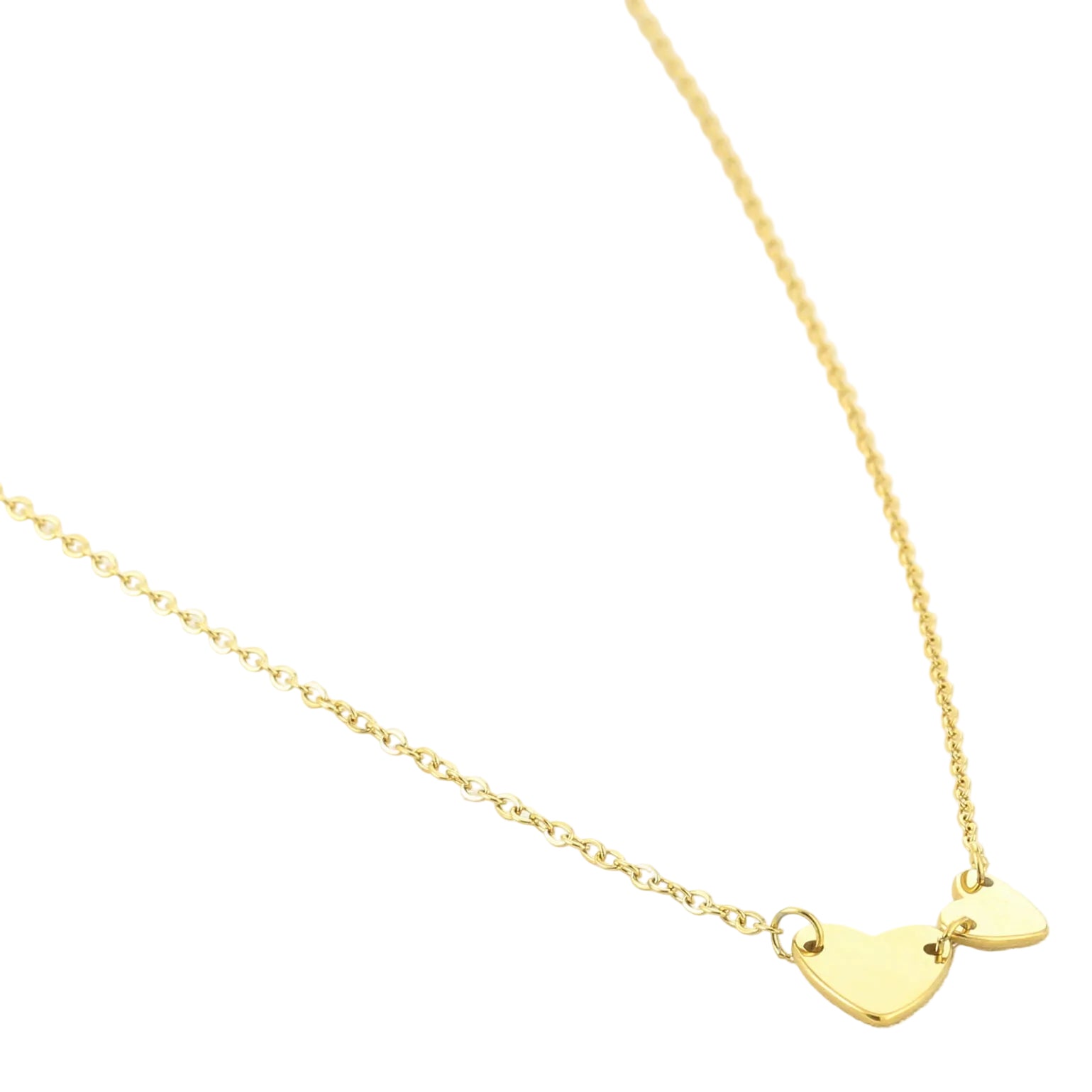 Ketting Hartjes goud liggend
