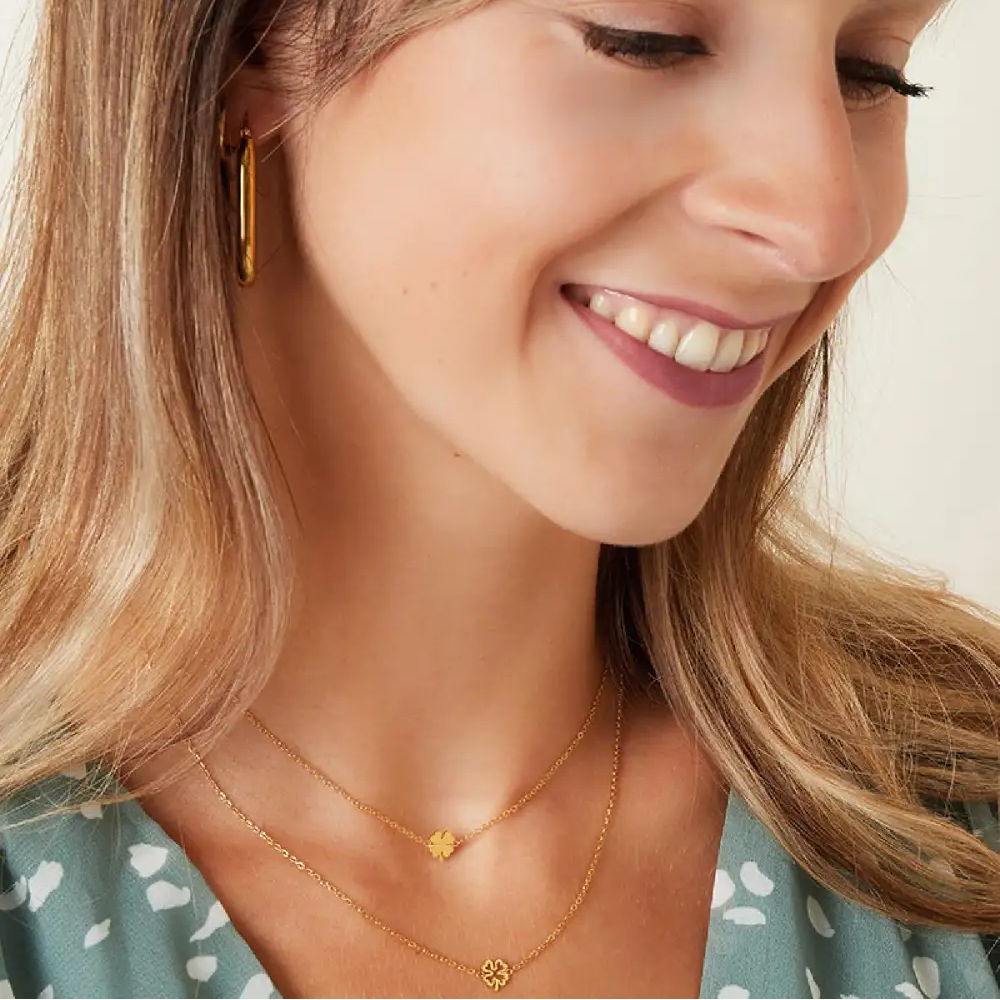 Ketting Open Klaver goud model