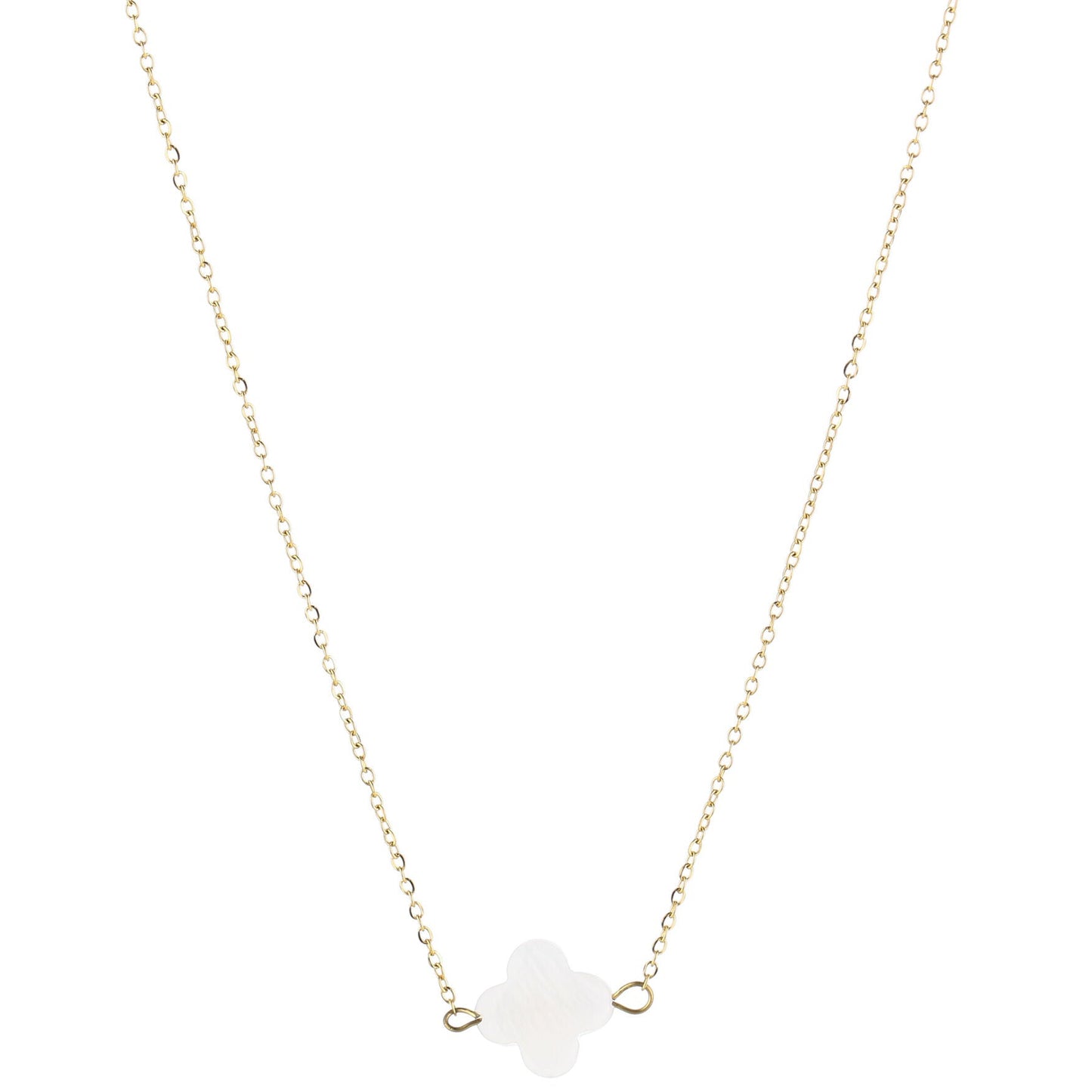 Ketting Pearl Clover goud
