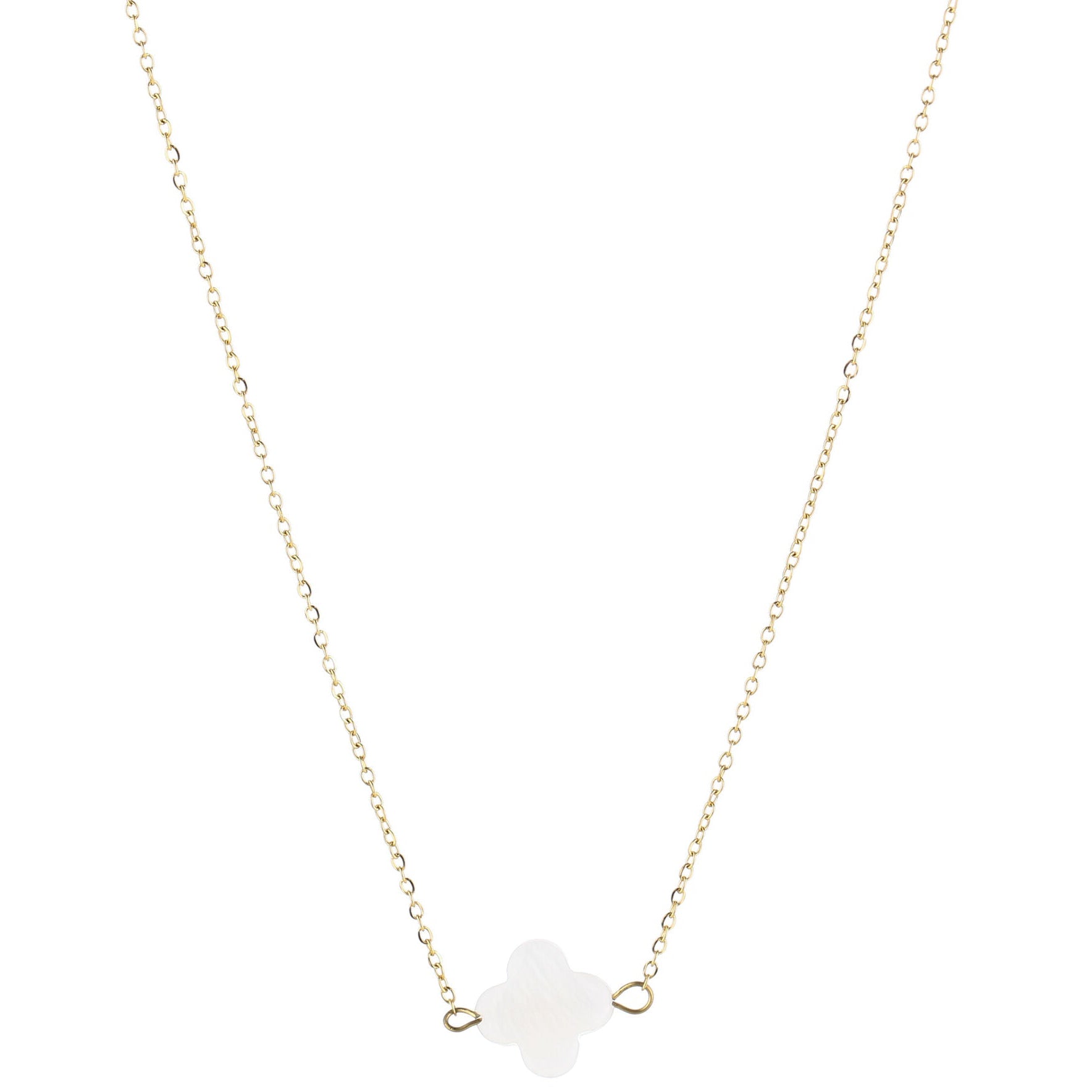 Ketting Pearl Clover goud