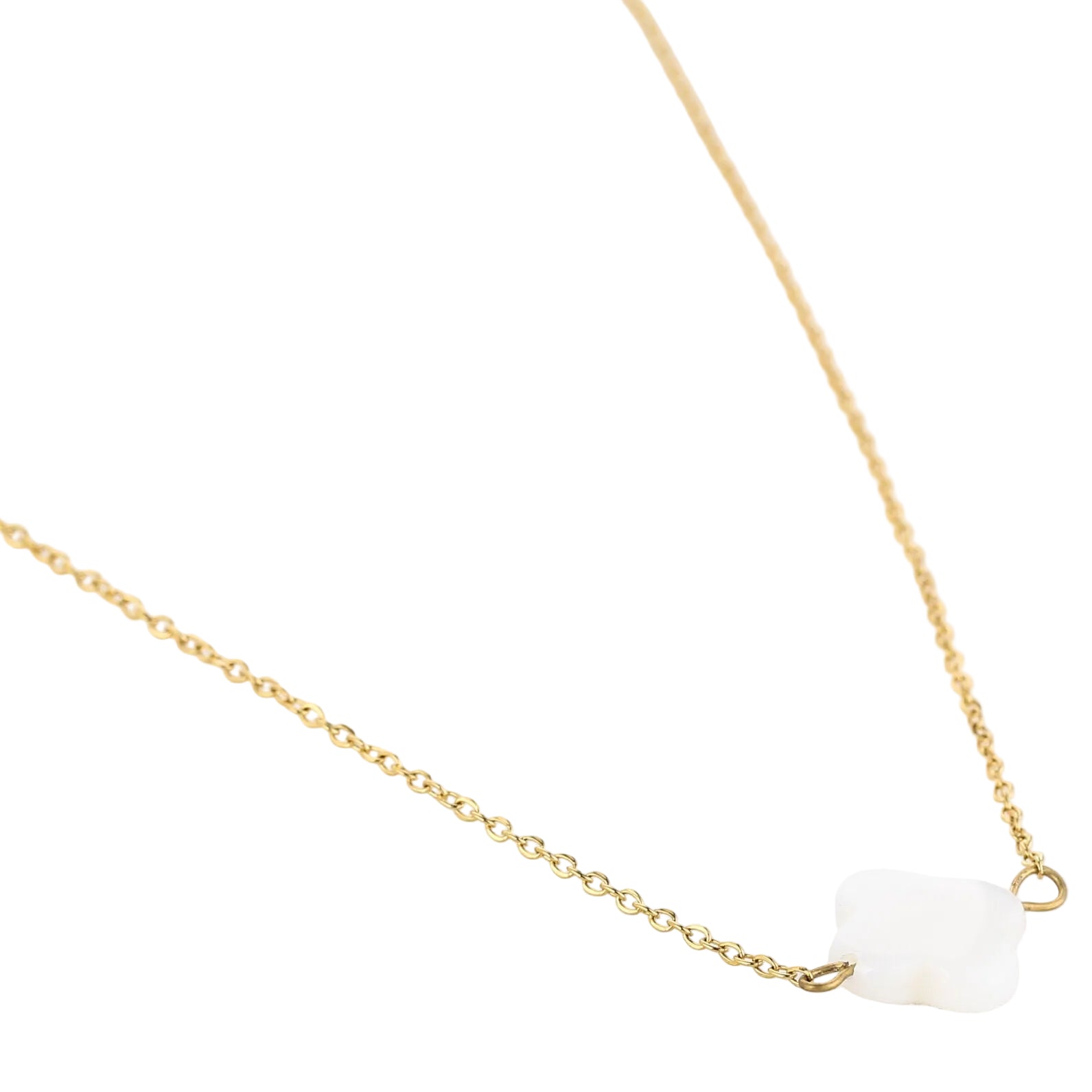 Ketting Pearl Clover goud liggend