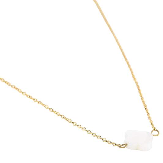 Ketting Pearl Clover goud liggend