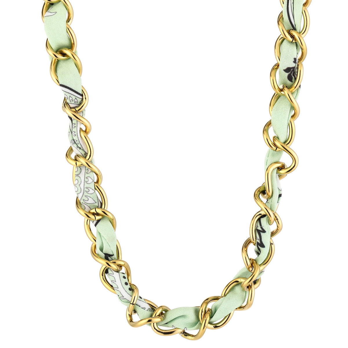 Ketting Schakel met Bandana goud groen