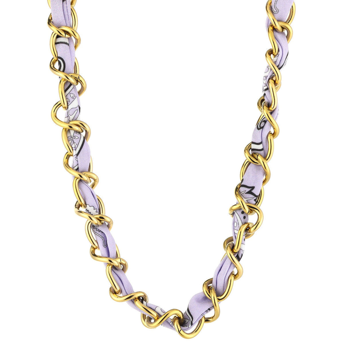 Ketting Schakel met Bandana goud lila