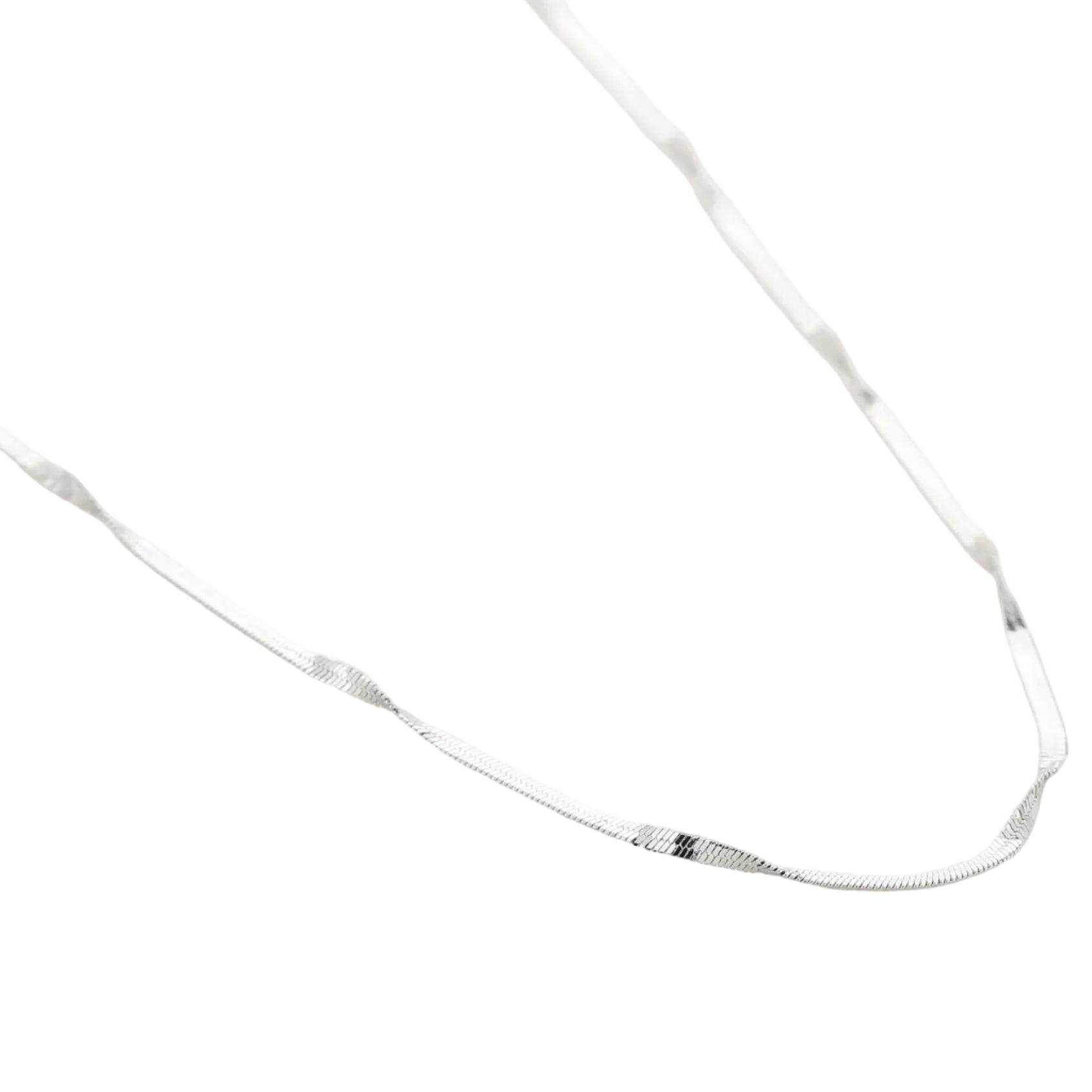 Ketting Snake zilver liggend