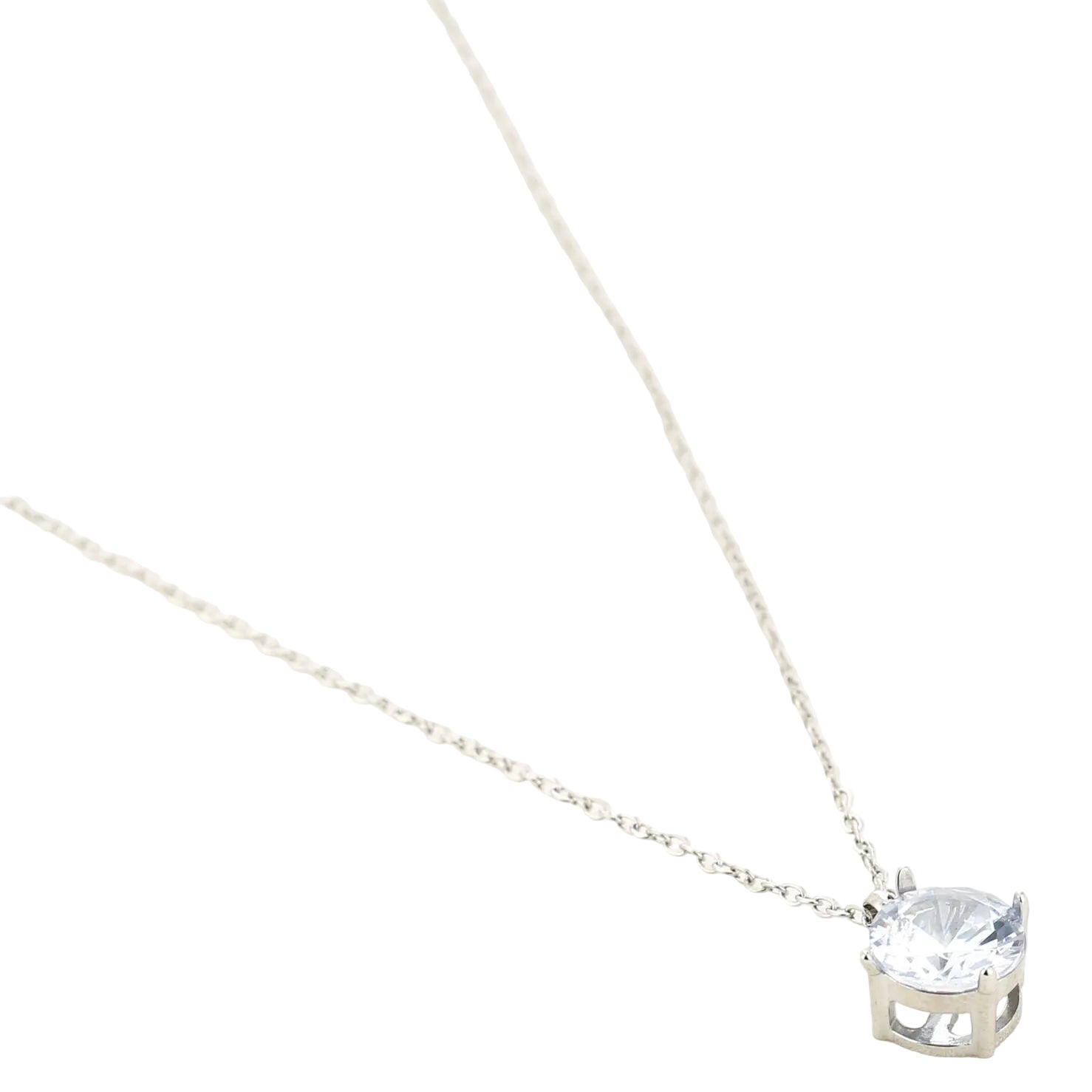 Ketting Steentje zilver liggend