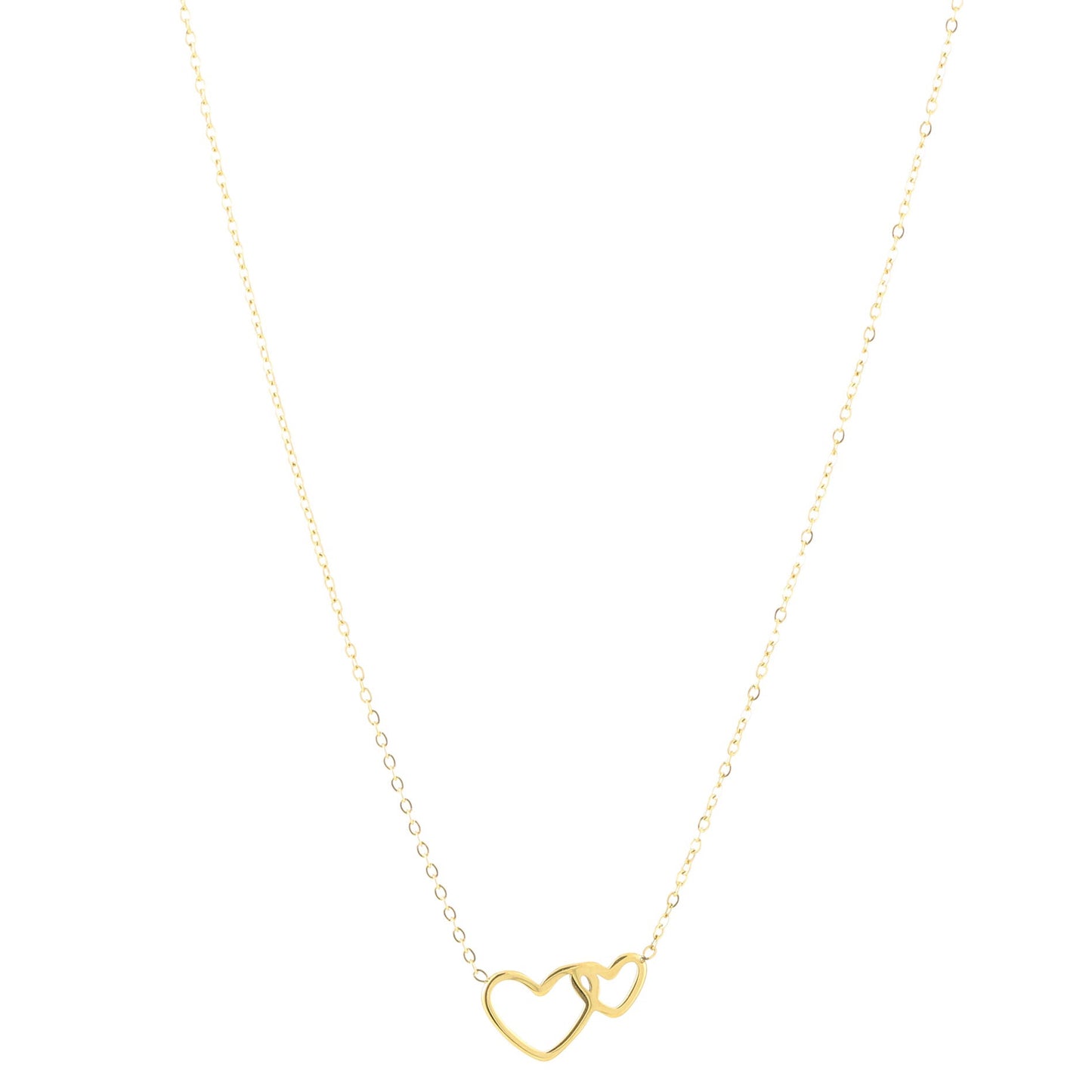 Ketting Twee Hartjes goud