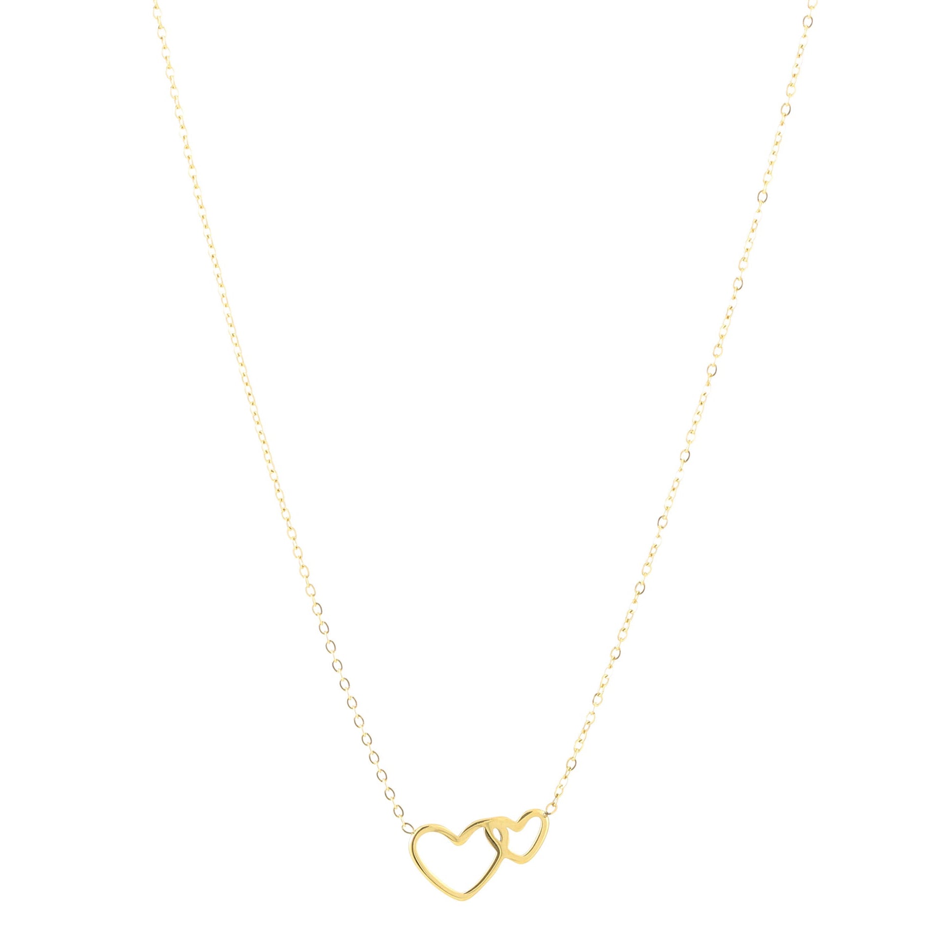 Ketting Twee Hartjes goud