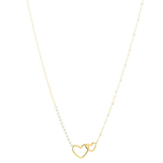 Ketting Twee Hartjes goud