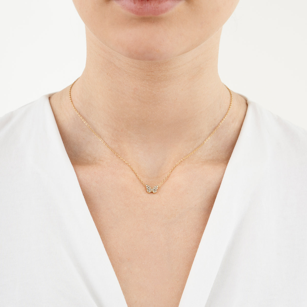 Ketting Vlinder goud strass sfeer
