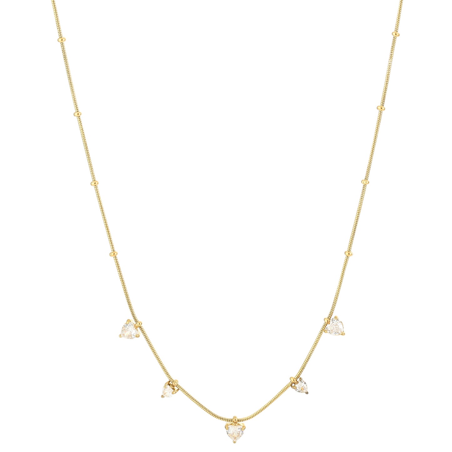 Ketting Zoetwater Pareltjes goud