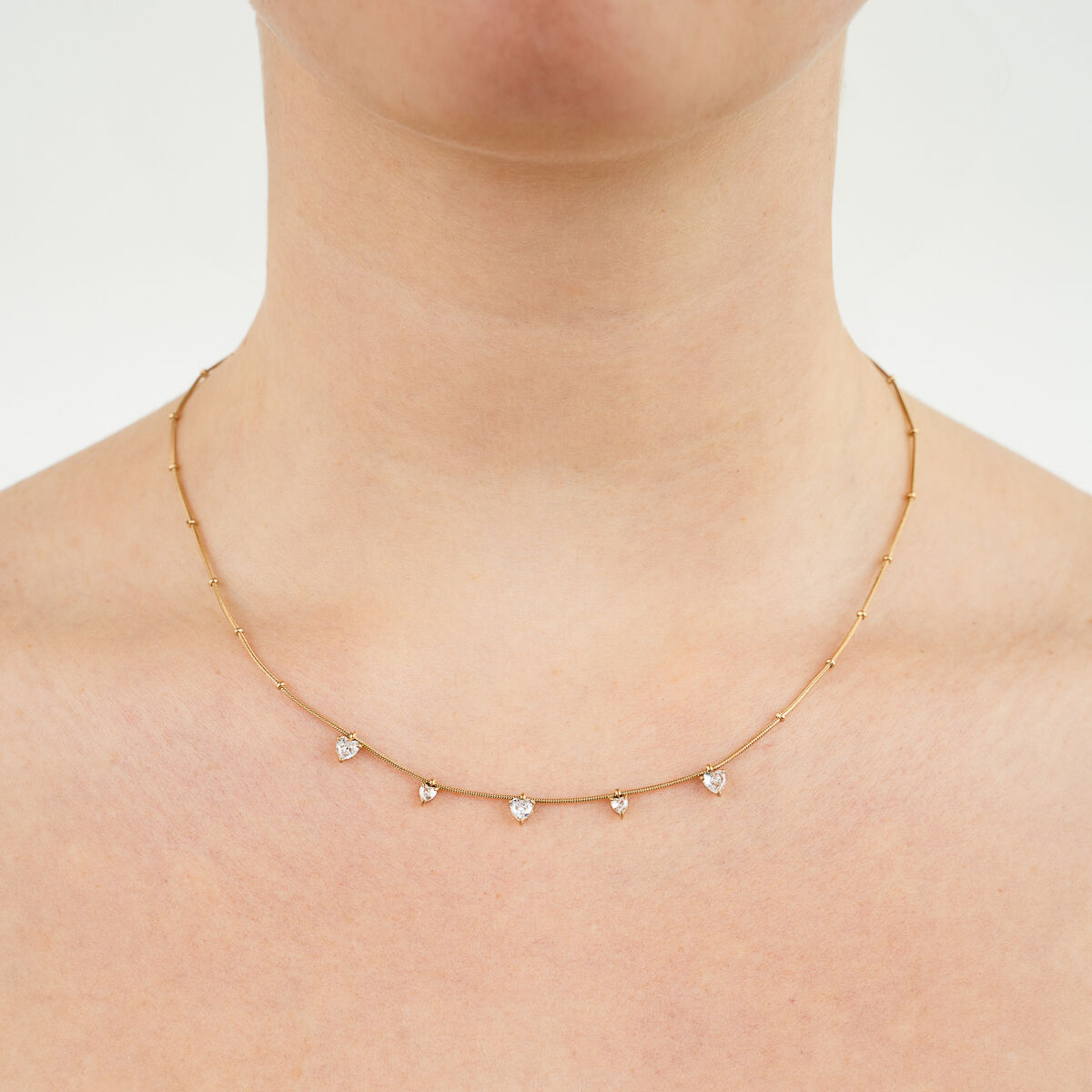 Ketting Zoetwater Pareltjes goud sfeer