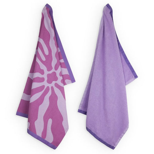 Keukendoek en handdoek set-van-2 Vivid Violet 70x50cm