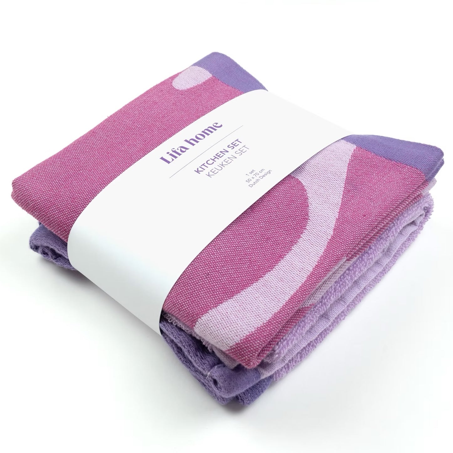 Keukendoek en handdoek set-van-2 Vivid Violet 70x50cm