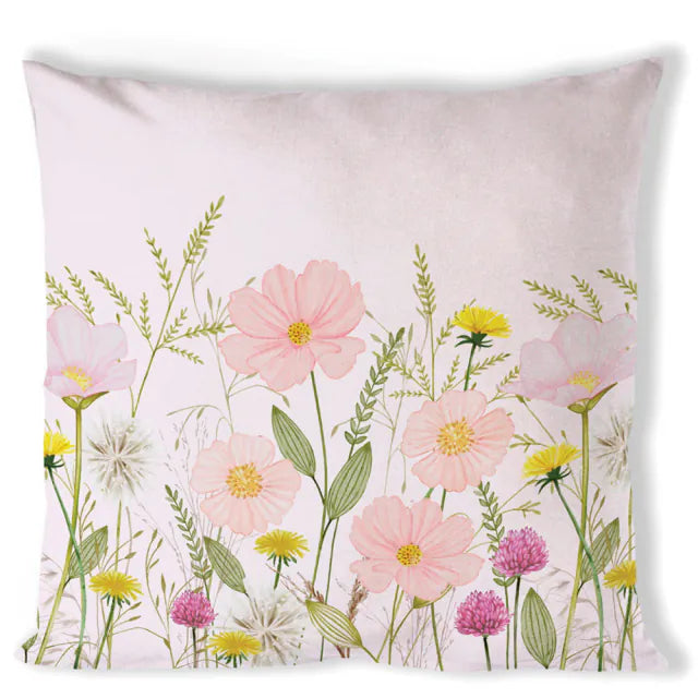 Kussenhoes Pastel Flowers roze 40x40cm