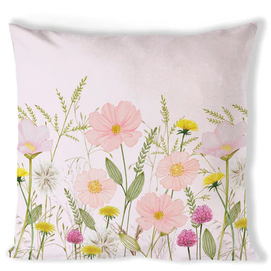 Kussenhoes Pastel Flowers roze 40x40cm