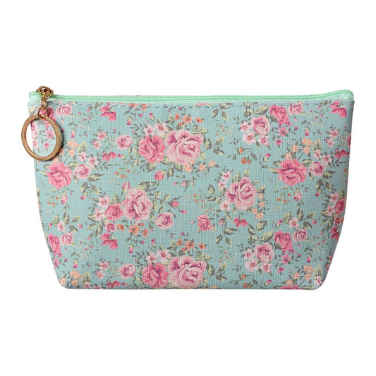 Make-up tas Floral groen roze 21x13x5cm