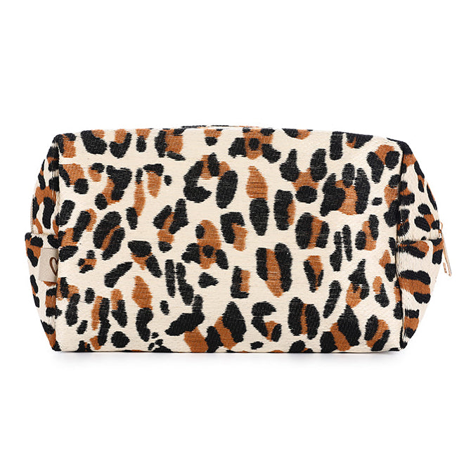Make-up tas Luipaard beige 22x14cm