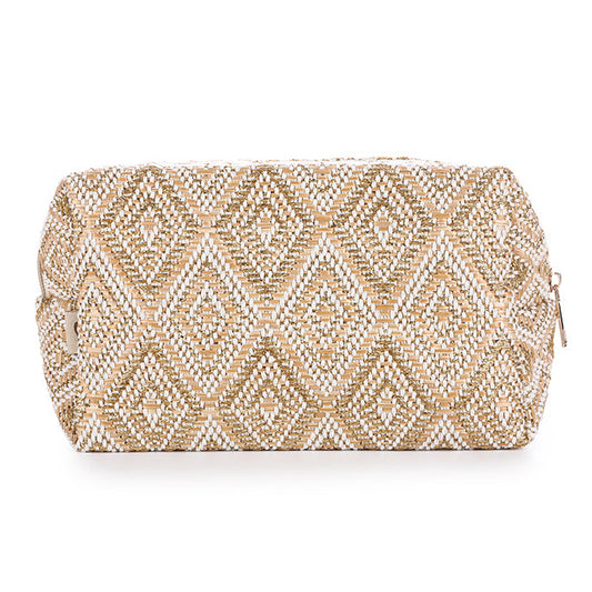 Make-up tas Ruit beige 22x14cm