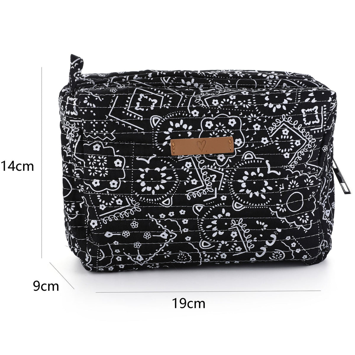 Make-up tasje Travel zwart 19x14cm maat