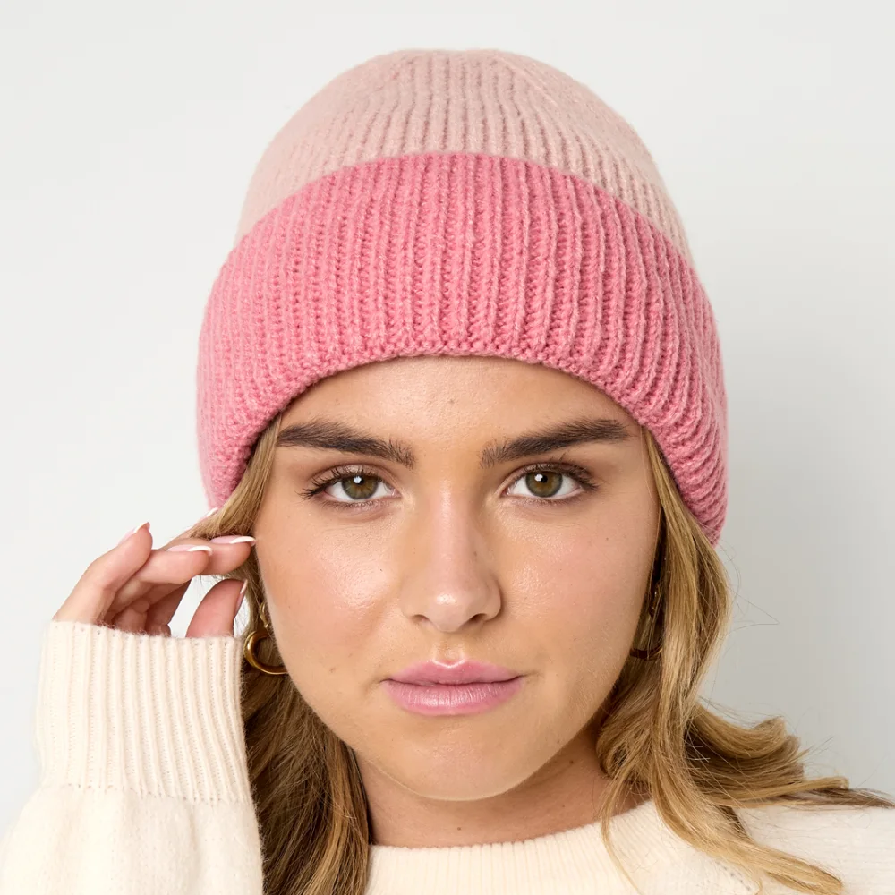 Muts Sof Knit lichtroze roze model