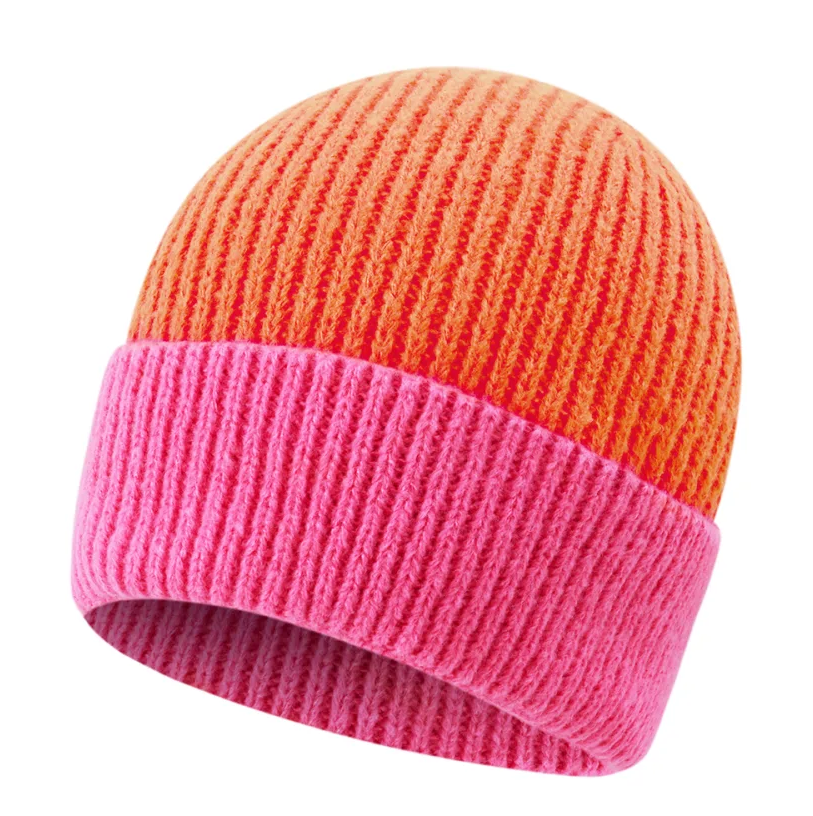 Muts Sof Knit oranje roze