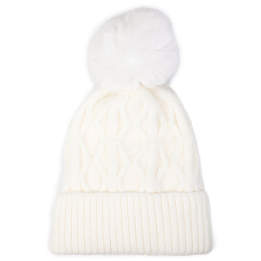 Muts Spiraal Pompon wit