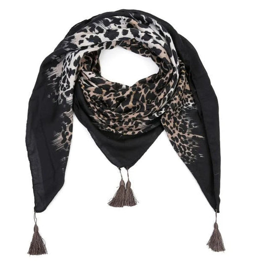 Omslagdoek Safari bruin 130x130cm