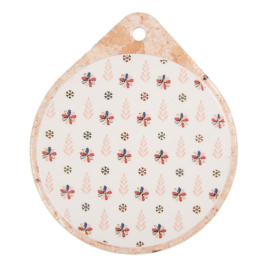 Onderzetter Bloemen Kleurrijk beige 23x20cm