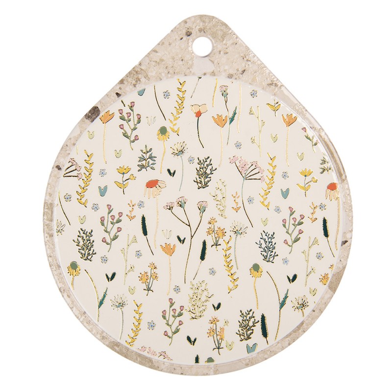 Onderzetter Bloemen beige 23x20cm