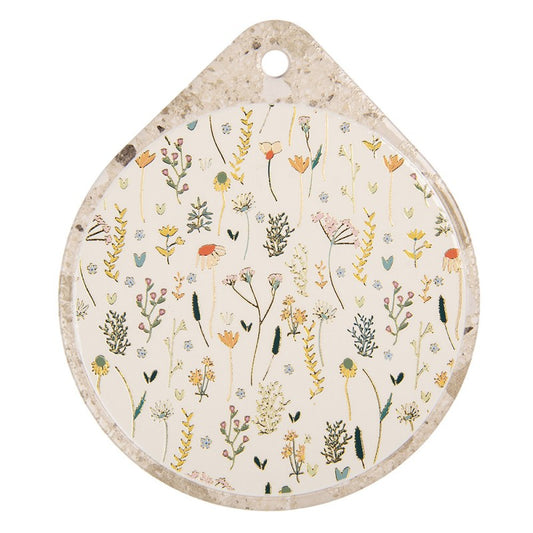 Onderzetter Bloemen beige 23x20cm