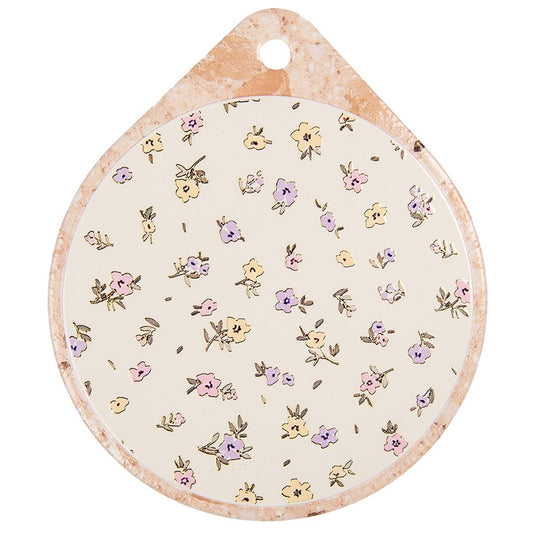 Onderzetter Bloemetjes beige 23x20cm