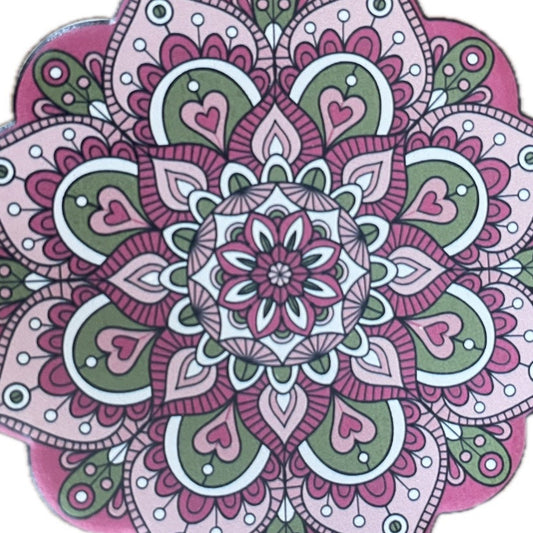 Onderzetter Mandala Bloem lichtroze roze 11x11cm