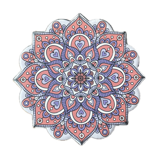 Onderzetter Mandala Bloem oranje lila 11x11cm