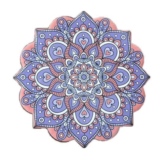 Onderzetter Mandala Bloem paars oranje 11x11cm