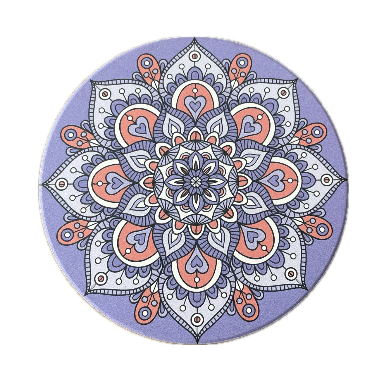 Onderzetter Mandala Rond lila paars 11x11cm