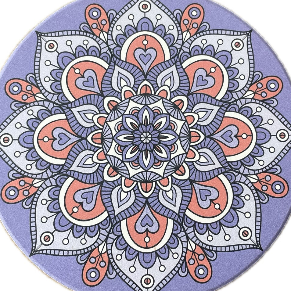 Onderzetter Mandala Rond lila paars 11x11cm