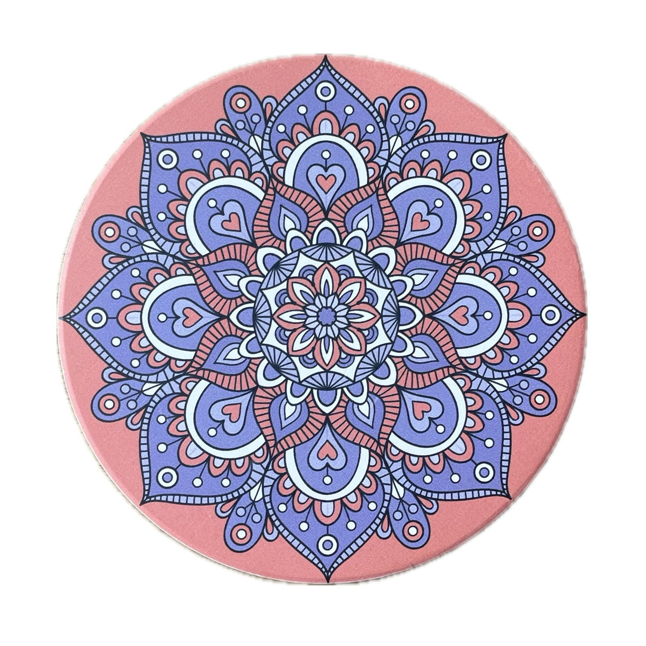 Onderzetter Mandala Rond paars oranje 11x11cm