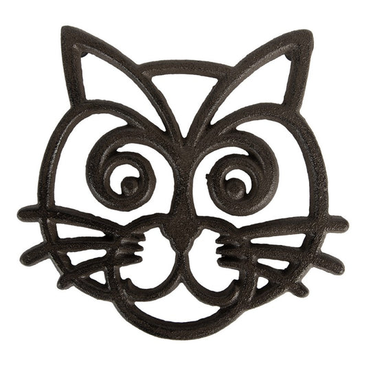 Onderzetter Pannen Kat bruin 16x17x2cm