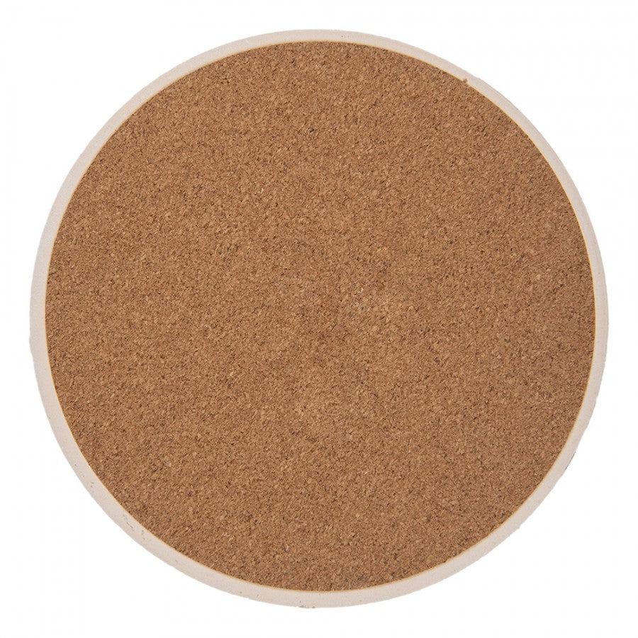 Onderzetter Vlinders Bloemen beige 16x16cm