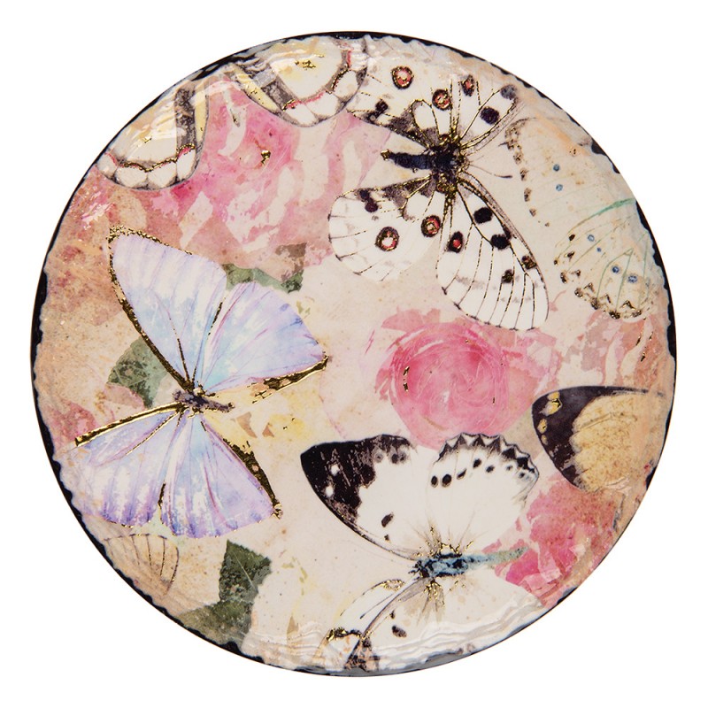 Onderzetter Vlinders beige 16x16cm