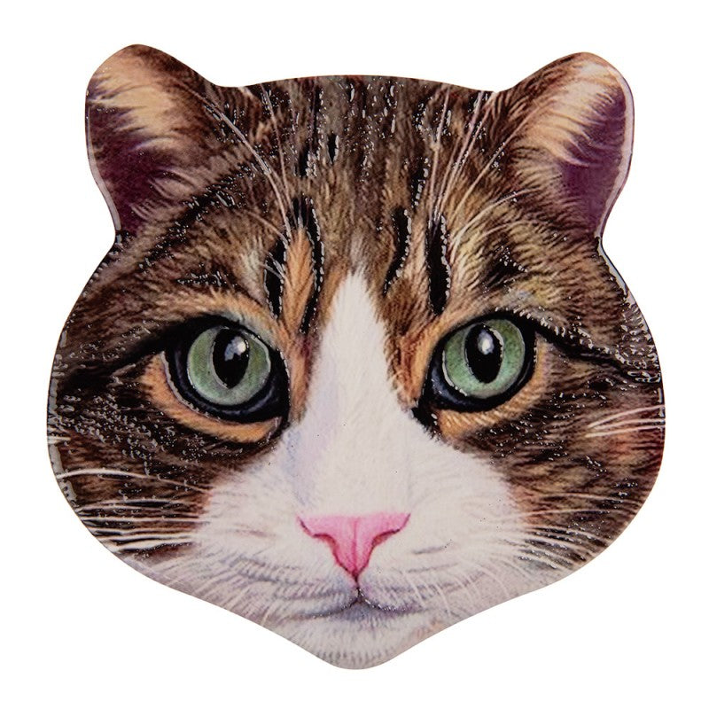 Onderzetter Pannen Kat bruin 20x20cm