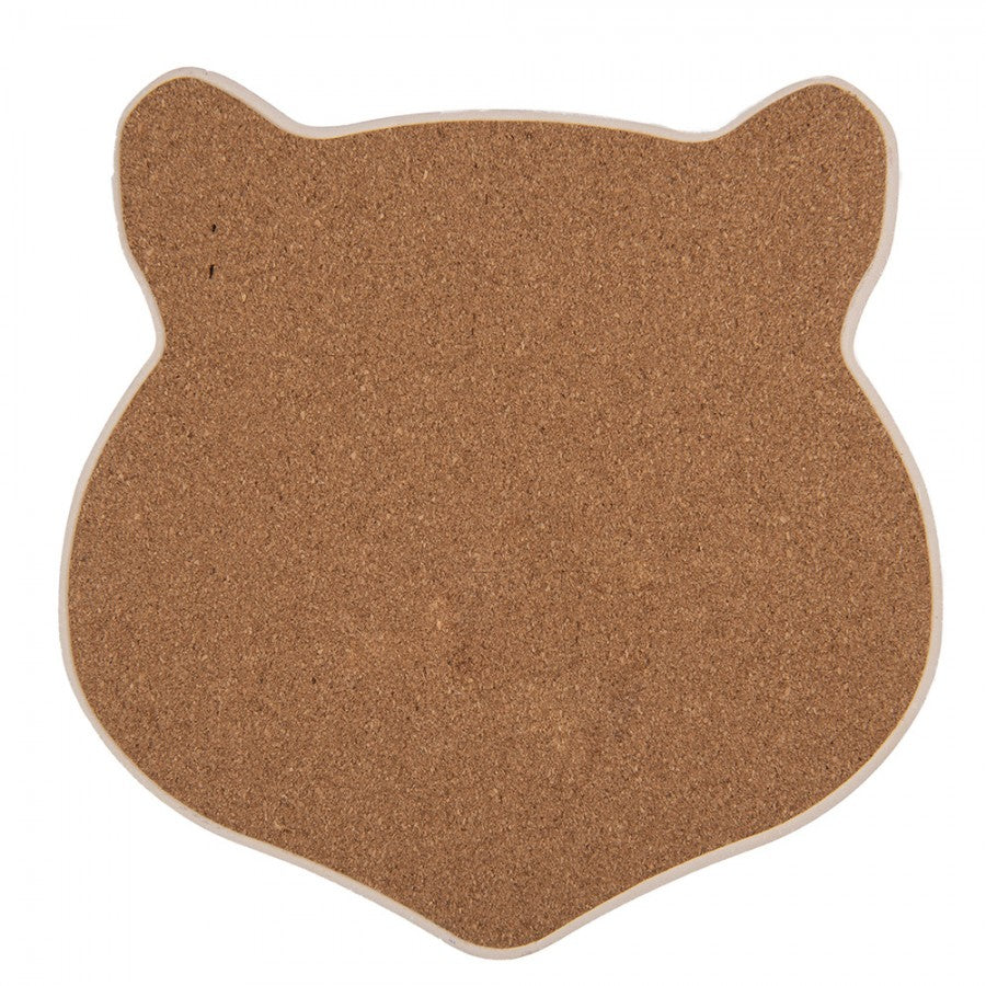 Onderzetter Pannen Kat bruin 20x20cm achterkant