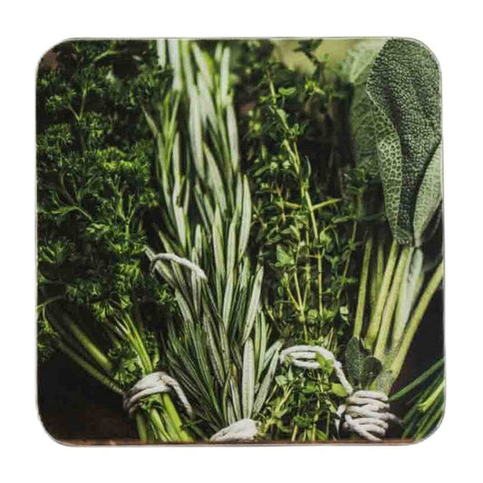 Onderzetters set-van-4 Herbs wit 10x10cm