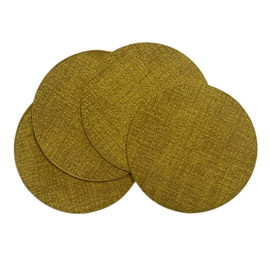 Onderzetters set-van-4 Rond geel 10x10cm
