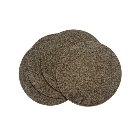 Onderzetters set-van-4 Rond khaki 10x10cm