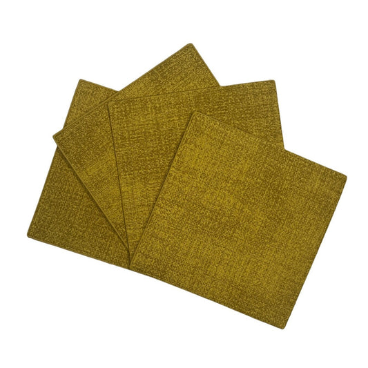 Onderzetters set-van-4 Vierkant geel 10x10cm