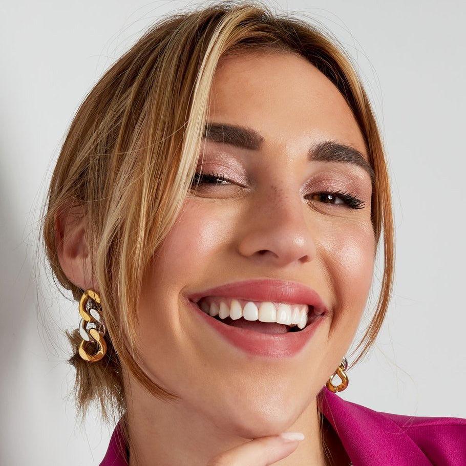 Oorbellen 3 Schakels goud zilver