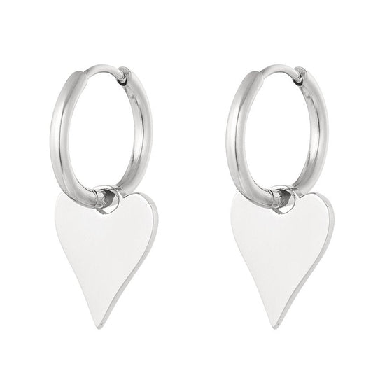 Oorbellen Basic Hart zilver