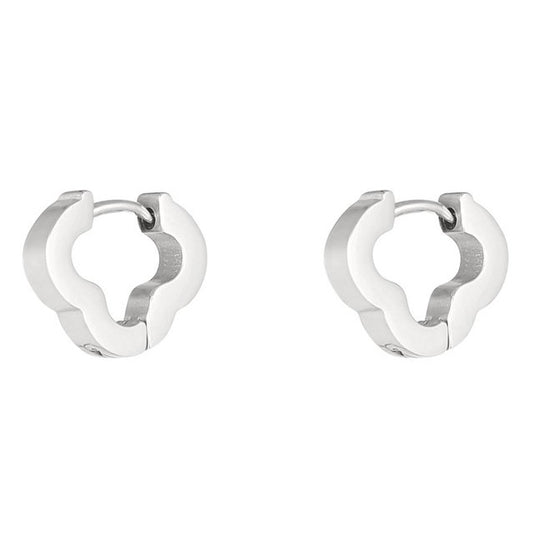 Oorbellen Basic Klaver zilver S